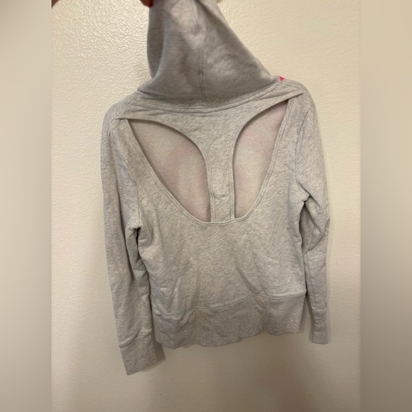 Victoria's Secret Gray Hoodie with Pink Accents - Picture 3 of 4